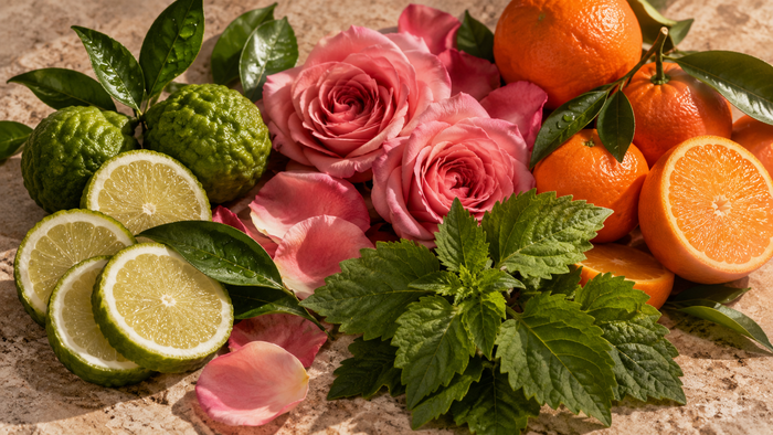 Rose, Patchouli, Sweet Orange & Bergamot FCF Essential Oils
